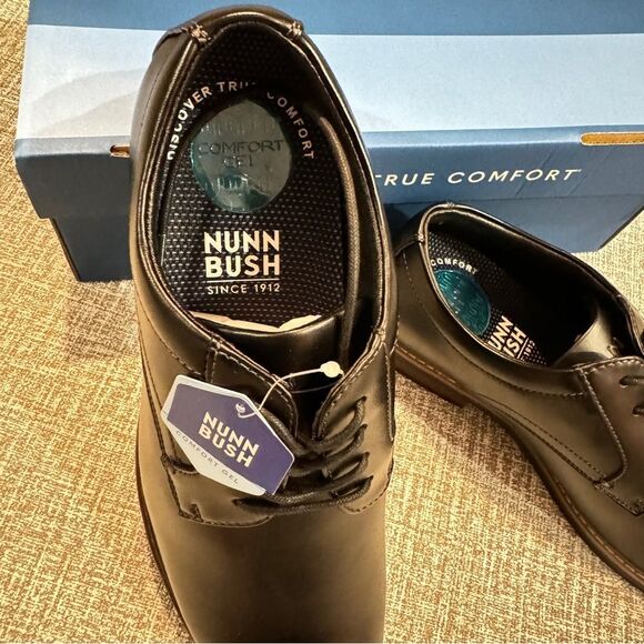 Nunn Bush | Men\'s Carmelo Plain Toe Oxford Dress Shoes‎ - Black, Size 10.5 main image 5